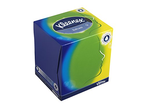 Kleenex 08825010 8825 Pañuelos de Papel, 12 Cajas Cúbicas de 56 Hojas, 3 Capas, Con Bálsamo Protector de Caléndula, Color: Blanco, Bálsamo