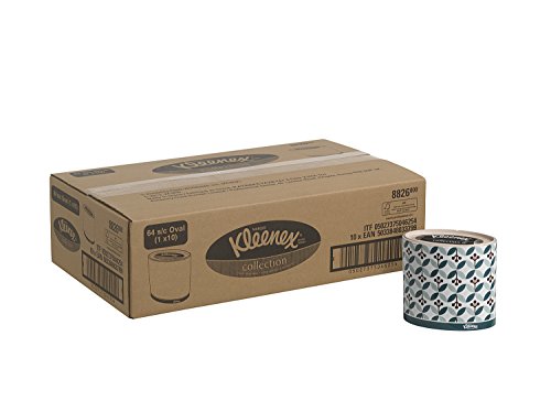 Kleenex 08826000 8826 Cajas de Pañuelos Ovaladas, 10 Paquetes de 64 hojas, 3 Capas, Suaves y Resistentes, Sin Fragancia, Color: Blanco, Collection