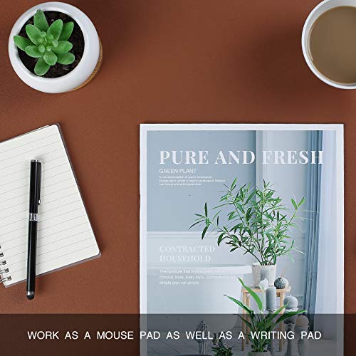 Knodel Alfombrilla de escritorio, Estera del escritorio de oficina, Vade para escritorio hecho de cuero PU, alfombrilla del escritorio del ordenador portátil, Doble cara (Marrón / Gris)