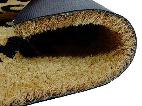 Koko Doormats Felpudo para Entrada de Casa "Aquí el buen rollo" Original y Divertido/Fibra Natural de Coco con Base de PVC, 40x60 cm