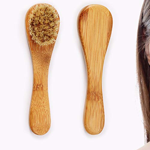Kongnijiwa Limpiador Facial Pincel de bambú Masaje Cepillo de Lavado de la Cara, Cepillo de la Herramienta portátil Cara de Limpieza Lavado Masaje Cuidado de la Piel