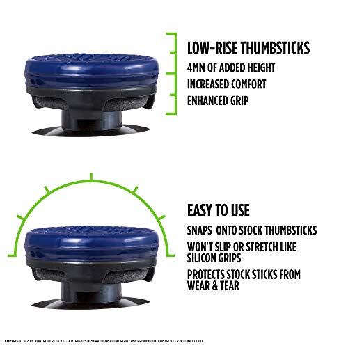 KontrolFreek Omni para mando de PlayStation 4 (PS4) | Performance Thumbsticks | 2 baja altura cóncavos | Azul