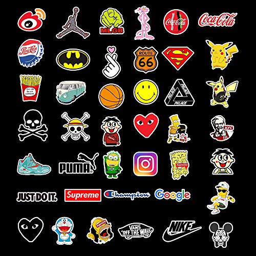 KOWASO Paquete de Pegatinas para Computadora Portátil 100 Piezas, Etiqueta de Moda Pegatinas únicas y Frescas Botella de Agua Cuaderno Guitarra Patineta Pegatinas para Niños de Viaje