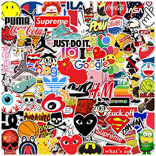 KOWASO Paquete de Pegatinas para Computadora Portátil 100 Piezas, Etiqueta de Moda Pegatinas únicas y Frescas Botella de Agua Cuaderno Guitarra Patineta Pegatinas para Niños de Viaje