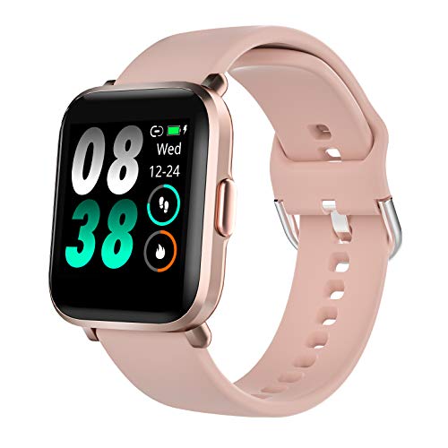 KUNGIX Smartwatch, Reloj Inteligente Mujer/Hombre con Monitor Oxígeno Sanguíneo(SpO2) de Pulsómetros, Pulsera de Actividad Inteligente Impermeable IP68 con Pantalla Táctil Completa para Android y iOS