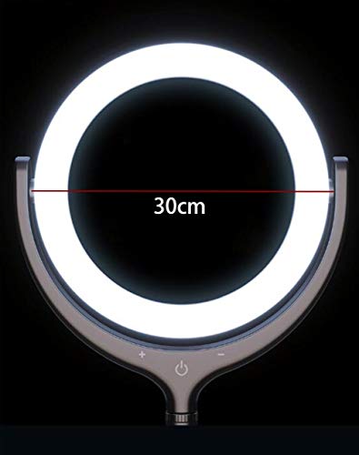 KUYUC 12 Pulgadas Anillo de Luz LED con Trípode, Aro de Luz con 3 Modos de Luz para Youtube Transmisión en Vivo Maquillaje Fotografía TikTok (Color : A)