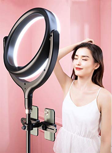 KUYUC 12 Pulgadas Anillo de Luz LED con Trípode, Aro de Luz con 3 Modos de Luz para Youtube Transmisión en Vivo Maquillaje Fotografía TikTok (Color : B)