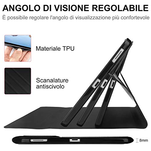 Kvago - Funda con teclado para tablet de 10,4 pulgadas, Samsung Galaxy Tab S6 Lite 2020 SM-P610/P615, teclado Bluetooth inalámbrico desmontable con ultra fina protectora, color negro