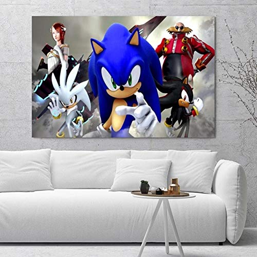 KWzEQ Imprimir en Lienzo Cartel de Erizo de Dibujos Animados y decoración de Pared para Sala de estar30x45cmPintura sin Marco