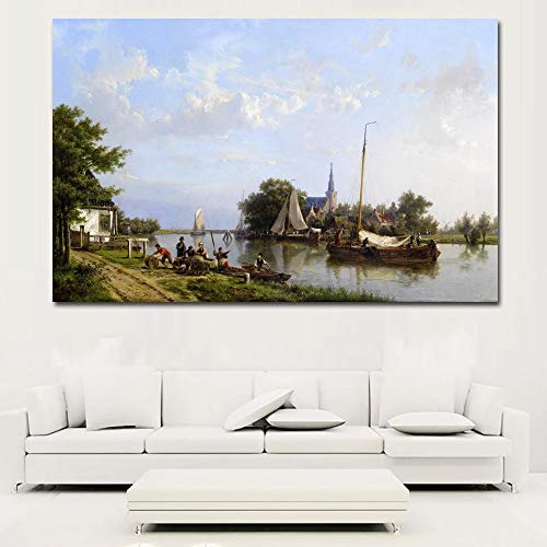 KWzEQ Imprimir en Lienzo Carteles y Cuadros de paisajes Naturales decoración de la Pared para la Sala de Estar del hogar50x75cmPintura sin Marco