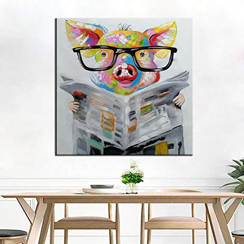KWzEQ Imprimir en Lienzo Cute Pig modernposter y decoración para Sala de estar70x70cmPintura sin Marco