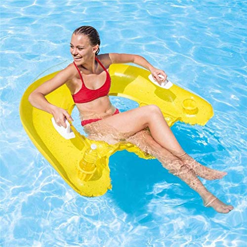 Kyman Ride-On colchón de Aire Inflable Anillo Flotante Inflable Sentado Fila Fila Adulto Fiesta en la Piscina Piscina Flotante Cama de Agua, Verde (Color : Orange)