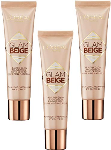 L 'Oreal Glam Glow Beige salud Fundación 30 medio ligero –  – Juego de 3