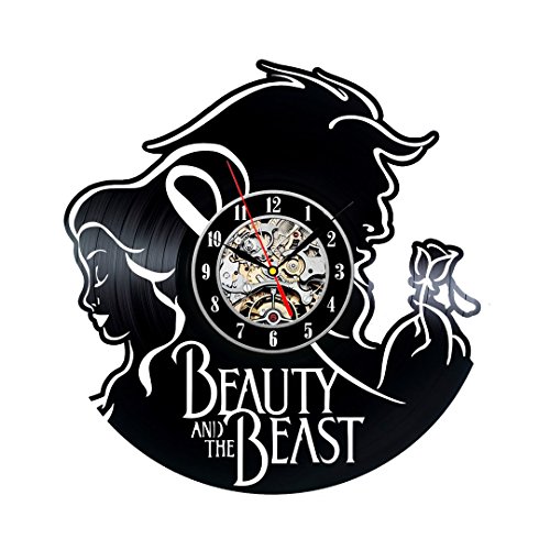 La Bella y la Bestia es el tema de vinilo Reloj de pared