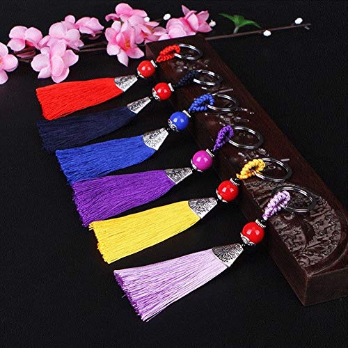 La Bolsa Colgante Nudo Chino Llavero De La Borla For Las Mujeres Dominante del Regalo De La Vendimia del Anillo del Encanto Crafts Llaveros De Accesorios For Las Llaves del Coche 2pcs / Lot Llavero