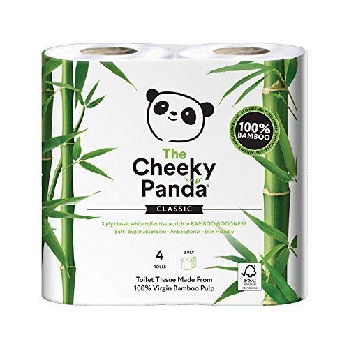 La Cheeky Panda 100% bambú inodoro rollo de papel Tissue – suave, suave con la piel, super absorbente, no químicos irritantes