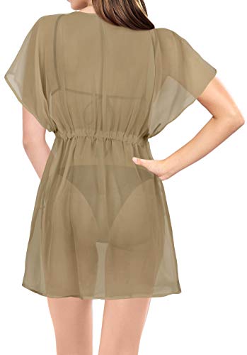 LA LEELA Pura Gasa más sólida y un tamaño Encubrir caftán Arcilla rookwood