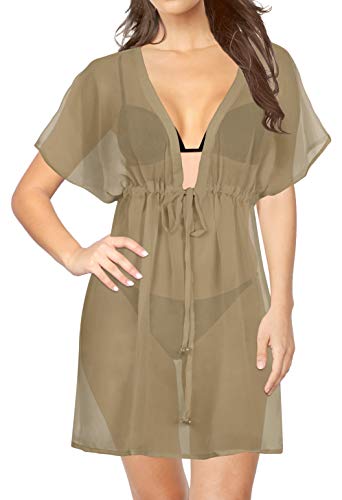 LA LEELA Pura Gasa más sólida y un tamaño Encubrir caftán Arcilla rookwood