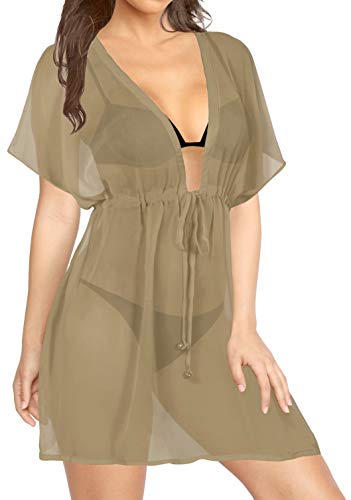 LA LEELA Pura Gasa más sólida y un tamaño Encubrir caftán Arcilla rookwood