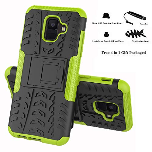 Labanema Galaxy A6 2018 Funda, [Heavy Duty] [Doble Capa] [Protección Pesada] Híbrida Resistente Funda Protectora y Robusta para Samsung Galaxy A6 2018 (con 4 en 1 Regalo empaquetado) - Verde