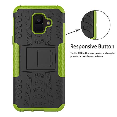 Labanema Galaxy A6 2018 Funda, [Heavy Duty] [Doble Capa] [Protección Pesada] Híbrida Resistente Funda Protectora y Robusta para Samsung Galaxy A6 2018 (con 4 en 1 Regalo empaquetado) - Verde