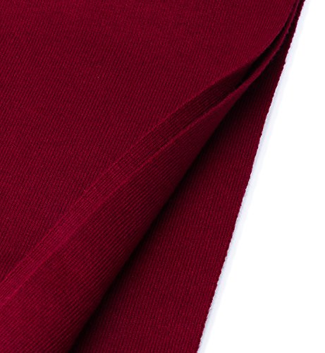 Lachi Bufanda Hombre Invierno Lana Super Suave Larga Clásico Cozy Casual Color Puro 180 * 30cm (Vino tinto)