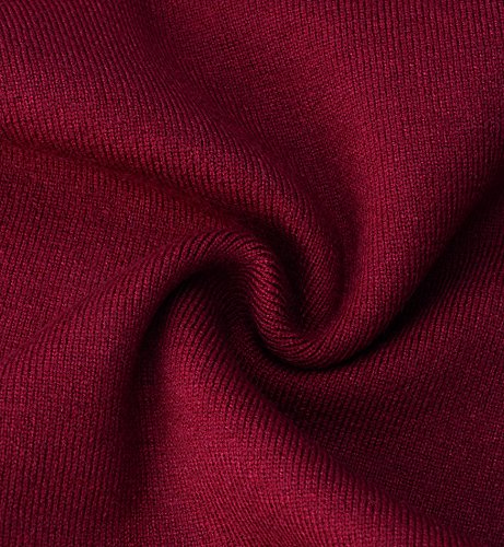 Lachi Bufanda Hombre Invierno Lana Super Suave Larga Clásico Cozy Casual Color Puro 180 * 30cm (Vino tinto)