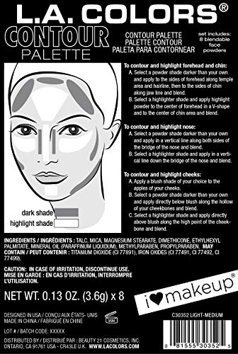 L.A.Colors I Heart Makeup Contour Palette- Medium-Deep 80 gr