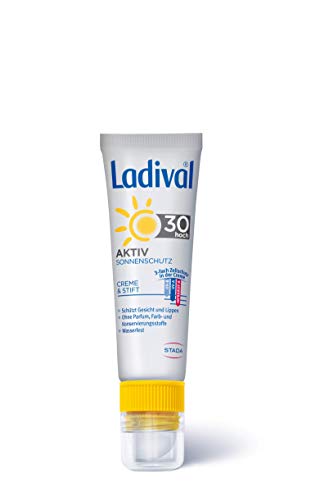 Ladival - Protección solar activa para la cara y los labios, SPF 30, 3,2 g (30 ml)