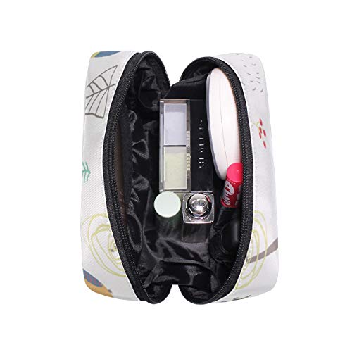 Lafle Forest - Bolsa de maquillaje cuadrada con diseño de oso gris para mujeres o niñas, para viajes o uso diario, 16,5 x 6,3 x 10,2 cm