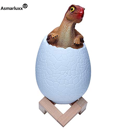 Lámpara de huevo de dinosaurio 3D USB LED recargable 3 o colores Lámpara de escritorio de mesa Luz de noche creativa Decoración Regalo de gota