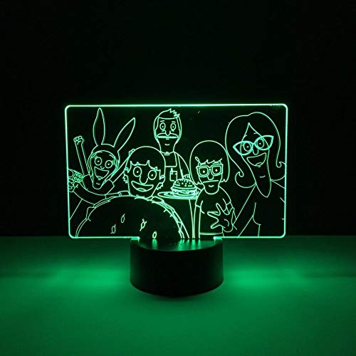 Lámpara De Ilusión 3D Luz De Noche Led Bobs Burger Bebé Para Niños Dormitorio Decorativo Usb Lámpara De Escritorio Para Niños Frescos Los Mejores Regalos De Vacaciones De Cumpleaños Para Niños