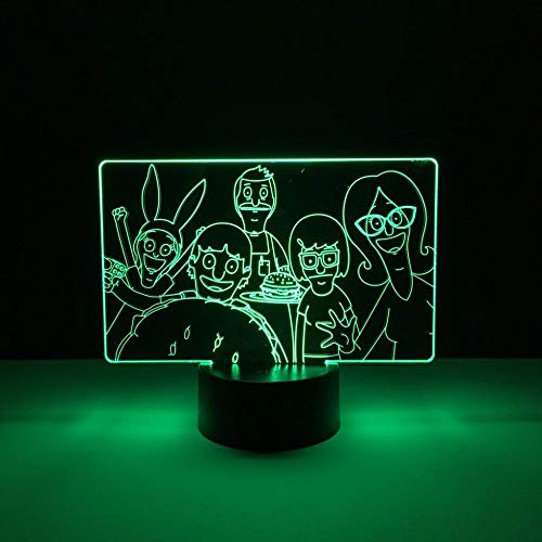 Lámpara De Ilusión 3D Luz De Noche Led Bobs Burger Bebé Para Niños Dormitorio Decorativo Usb Lámpara De Escritorio Para Niños Frescos Los Mejores Regalos De Vacaciones De Cumpleaños Para Niños