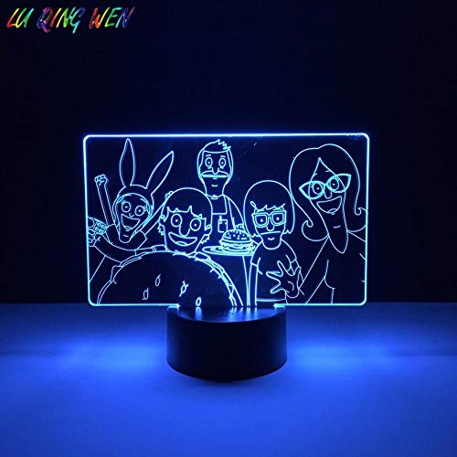 Lámpara De Ilusión 3D Luz De Noche Led Bobs Burger Bebé Para Niños Dormitorio Decorativo Usb Lámpara De Escritorio Para Niños Frescos Los Mejores Regalos De Vacaciones De Cumpleaños Para Niños