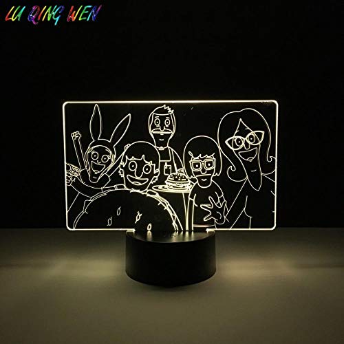 Lámpara De Ilusión 3D Luz De Noche Led Bobs Burger Bebé Para Niños Dormitorio Decorativo Usb Lámpara De Escritorio Para Niños Frescos Los Mejores Regalos De Vacaciones De Cumpleaños Para Niños