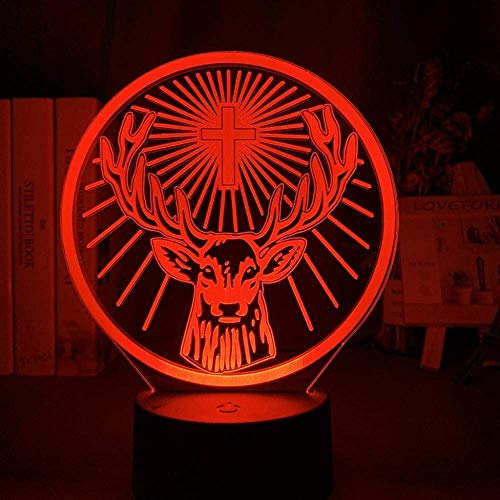 Lámpara De Ilusión 3D Luz Nocturna Led Jagermeister Atmósfera Colorida Control Táctil Luz De Noche Con Batería Para Decoración De Bar Escritorio Usb Wine Sign