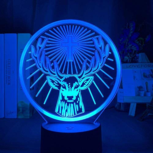 Lámpara De Ilusión 3D Luz Nocturna Led Jagermeister Atmósfera Colorida Control Táctil Luz De Noche Con Batería Para Decoración De Bar Escritorio Usb Wine Sign