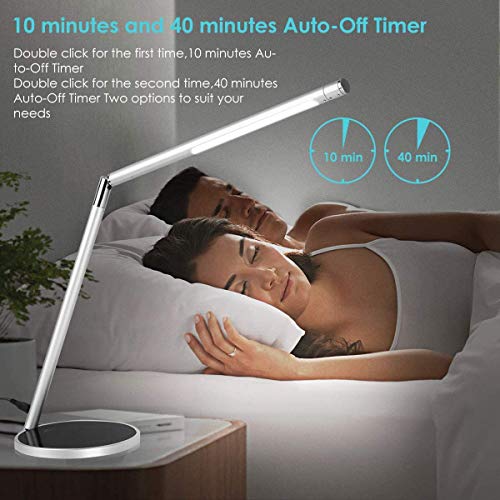 Lámpara de Mesa, Joly Joy Lámpara de Escritorio LED Plegable 7W Luz Multiángulo Ajustable Recargable con 2 Modos de Luz Temperatura del Color (3000-5500K)