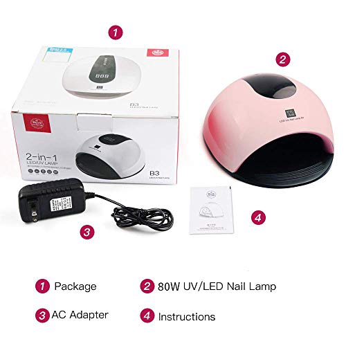 Lámpara LED UV Uñas, HALOVIE 80W Lámpara Secador de Uñas LED UV Gel Esmalte de Uñas Curado Luz Máquina Pantalla LCD Táctil Sensor Automático con 4 Temporizadores Profesional para Manicura Pedicura