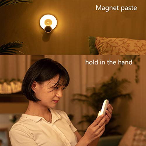 Lámpara Nocturna con Sensor Inteligente Inducción del Cuerpo Humano USB Recargable Función De Aromaterapia Diseño Magnético Sala De Estar Dormitorio Balcón Pasillo,Blanco