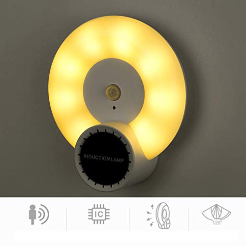 Lámpara Nocturna con Sensor Inteligente Inducción del Cuerpo Humano USB Recargable Función De Aromaterapia Diseño Magnético Sala De Estar Dormitorio Balcón Pasillo,Blanco