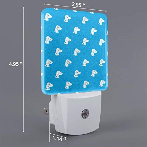 Lámpara Nocturna con Smart Perro Dálmatas Azul Buena para la habitación de los niños, el baño, el pasillo el armario o cualquier habitación oscura