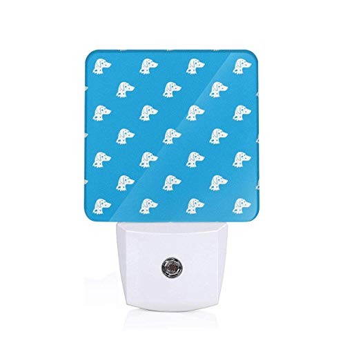Lámpara Nocturna con Smart Perro Dálmatas Azul Buena para la habitación de los niños, el baño, el pasillo el armario o cualquier habitación oscura