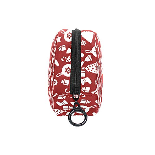 Lápiz Bolsa Bolso Funda Arte de Navidad Patrón Sin costuras Stock Maquillaje Semicírculo cosmético para niñas Niños Escuela de viaje