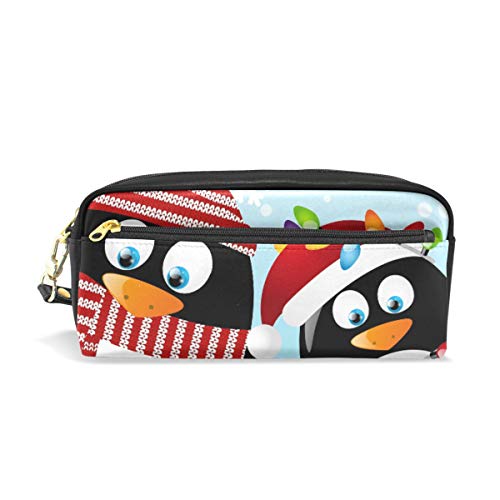 Lápiz Bolsa Bolso Funda Feliz Navidad Lindo Animal Pingüino Maquillaje Cosmético para Niñas Niños Escuela de Viajes