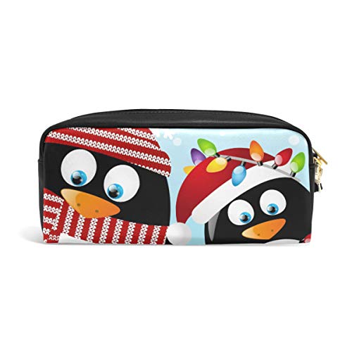 Lápiz Bolsa Bolso Funda Feliz Navidad Lindo Animal Pingüino Maquillaje Cosmético para Niñas Niños Escuela de Viajes