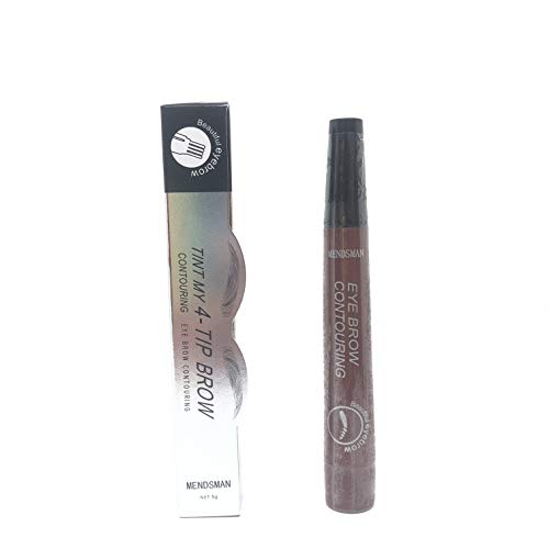 Lapiz de Cejas 2020 nueva colección, Waterproof Cuatro 4 Puntas Tattoo Eyebrow Larga duración Gel Para Maquillaje de Ojos KIT COLORES COMBINADOS (Red Marrón)