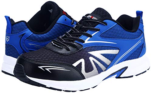 LARNMERN Zapatillas de Seguridad Hombres LM180105 SB Zapatos de Trabajo con Punta de Acero Ultra Liviano Suave y cómodo Transpirable(42.5 EU,Azul Oscuro)