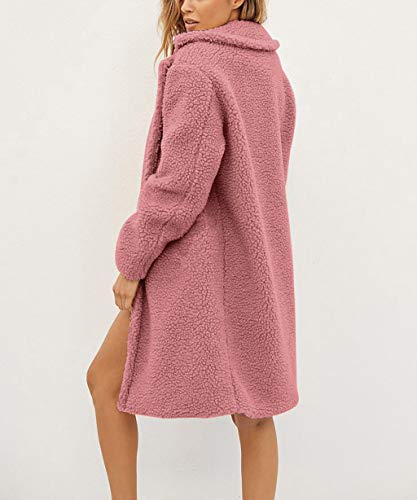 Las Mujeres Trabajan Abrigo de Chaqueta de Lana de botón de Manga Larga de Oficina de Invierno sólido Vintage Invierno Mujeres Moda Informal más Gruesa Slim sólido Abajo Chaqueta Abrigo