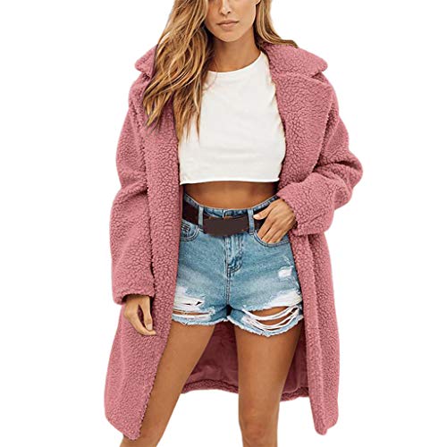 Las Mujeres Trabajan Abrigo de Chaqueta de Lana de botón de Manga Larga de Oficina de Invierno sólido Vintage Invierno Mujeres Moda Informal más Gruesa Slim sólido Abajo Chaqueta Abrigo